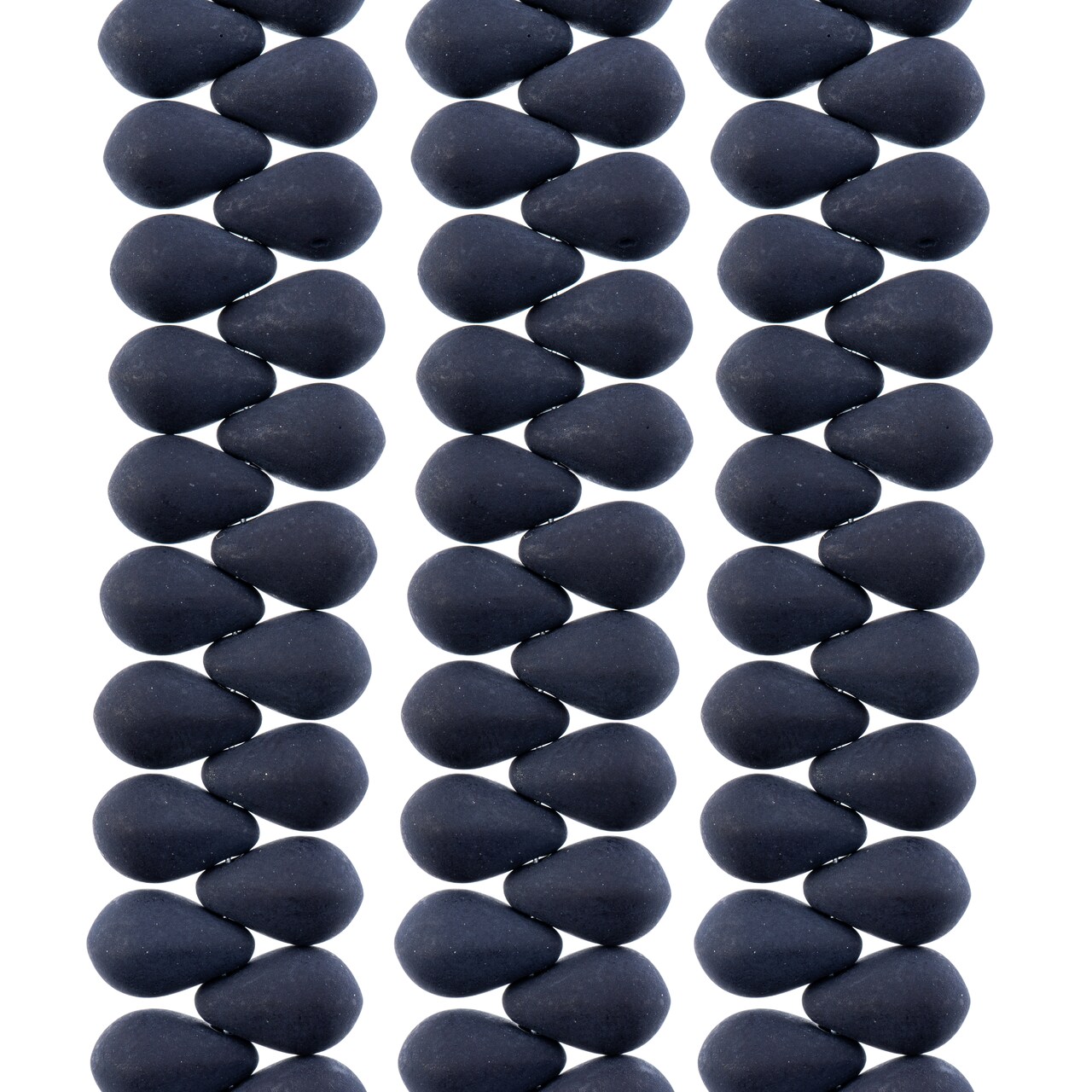 John Bead 114pcs 6x9mm Czech Glass White Alabaster Velvet Drop Bead Strands